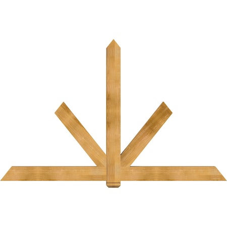 Ekena Millwork Kennewick Rough Sawn Timber Gable Bracket, Western Red Cedar, 96"W x 60"H x 4"D x 6"F, 15/12 Pitch GBW096X60X0406KEN00RWR